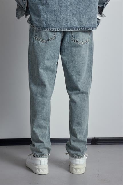 Erkek Baggy Fit Jean Açık Mavi