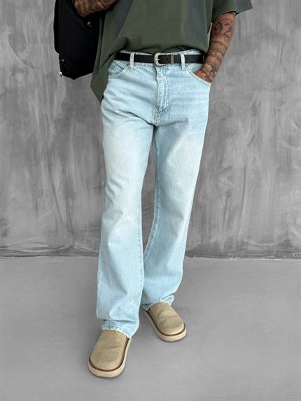 Erkek Baggy Fit Jean Açık Mavi