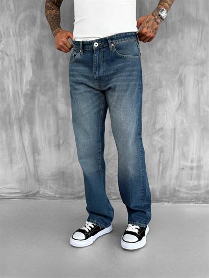 Erkek Baggy Fit Jean Koyu Mavi