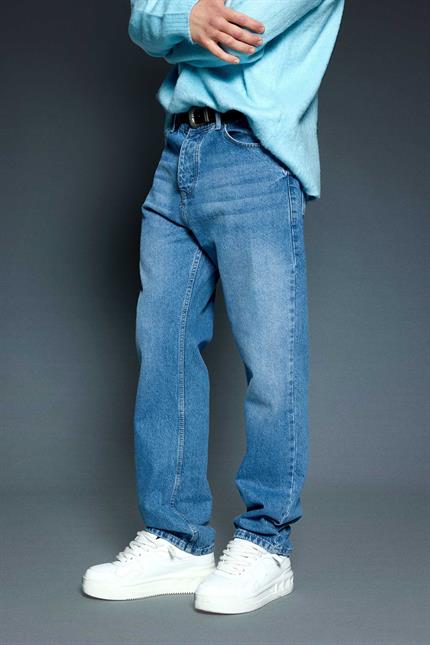 Erkek Baggy Fit Jean Mavi