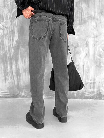 Erkek Baggy Fit Jean Pantolon Koyu Gri