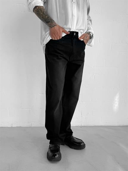 Erkek Baggy Fit Jean Pantolon Siyah