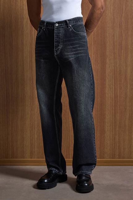 Erkek Baggy Fit Jean Siyah