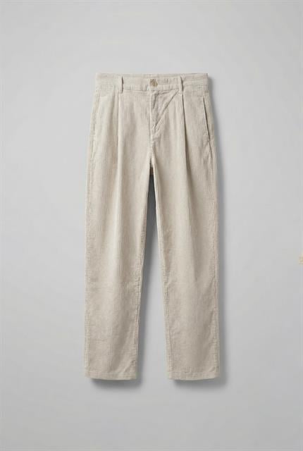 Erkek Baggy Fit Kadife Pantolon Krem