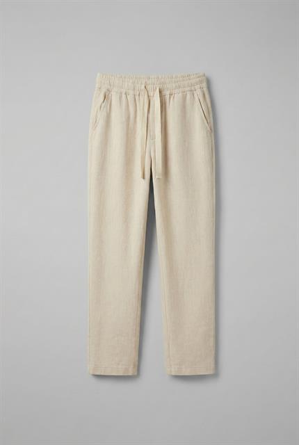 Erkek Baggy Fit Keten Pantolon Bej