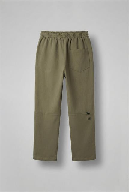 Erkek Baggy Fit Keten Pantolon Haki Yeşil