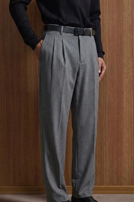 Erkek Baggy Fit Kumaş Pantolon Antrasit