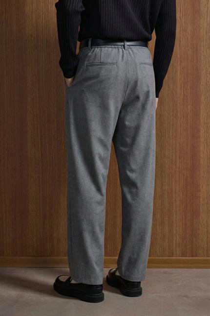 Erkek Baggy Fit Kumaş Pantolon Antrasit