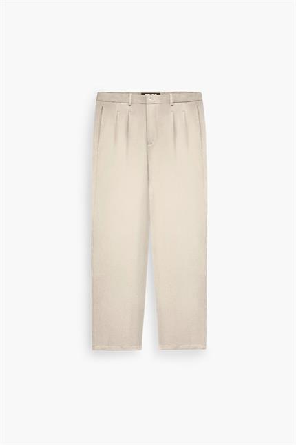 Erkek Baggy Fit Kumaş Pantolon Bej