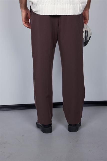 Erkek Baggy Fit Kumaş Pantolon Kahve