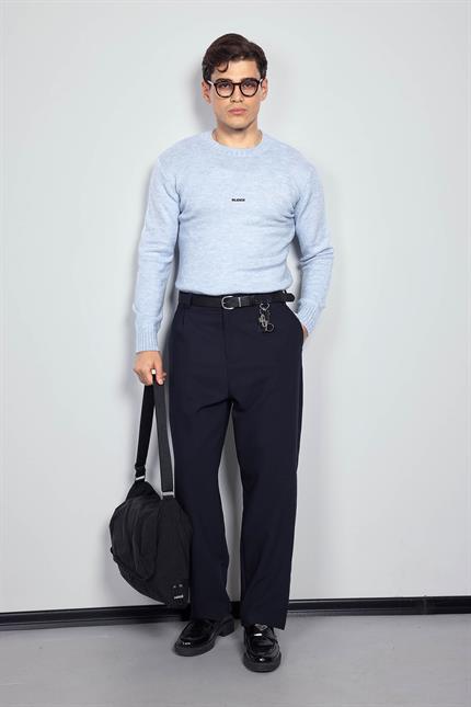 Erkek Baggy Fit Kumaş Pantolon Lacivert