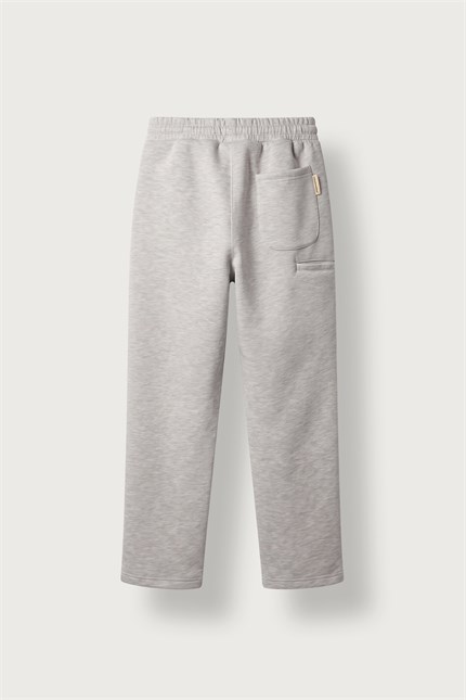 Erkek Baggy Fit Ön Dikiş Detaylı Scuba Eşofman Altı Gri Melanj