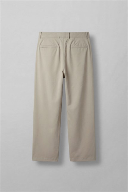 Erkek Baggy Fit Pileli Esnek Pantolon Bej