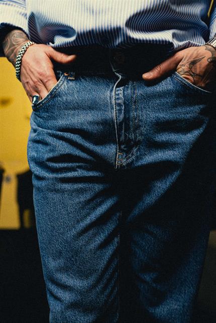 Erkek Baggy Fit Premium Klasik Jean Lacivert