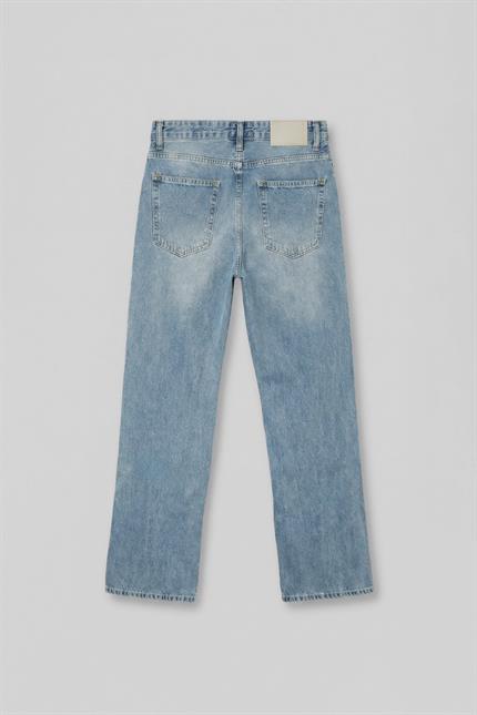 Erkek Baggy Fit Vintage Yıkama Dikiş Detaylı Jean Mavi