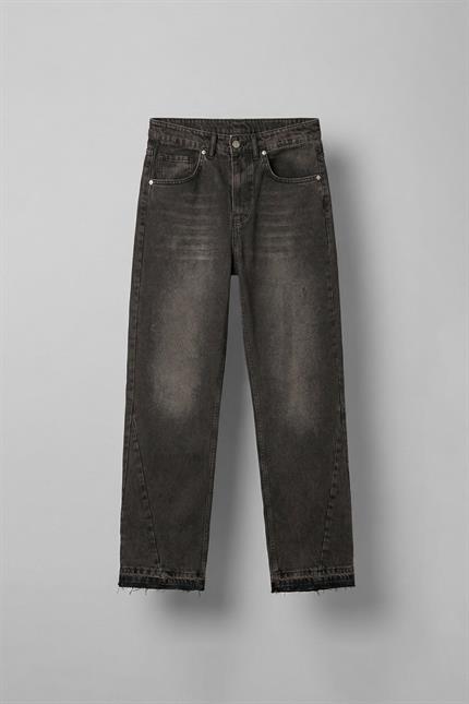 Erkek Baggy Fit Yıkamalı Jean Pantolon Kahverengi