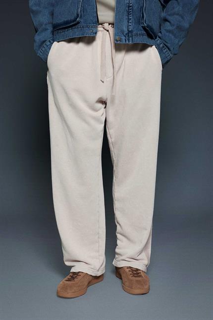 Erkek Baggy Fit Yıkamalı Jogger Pantolon Taş