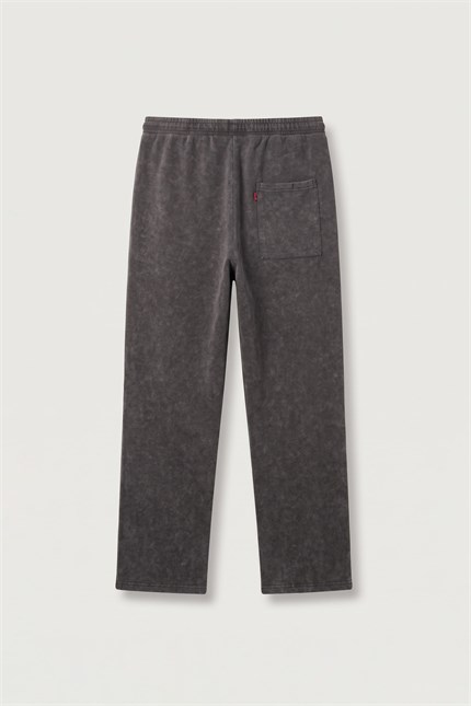 Erkek Baggy Fit Yıkamalı Nakışlı Eşofman Altı Kahverengi