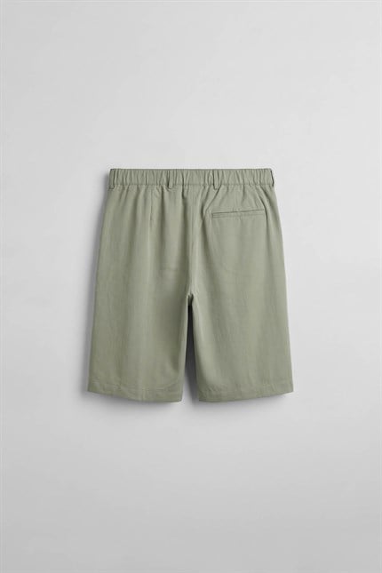 Erkek Baggy Kesim Modal Karışımlı Şort Haki Yeşil