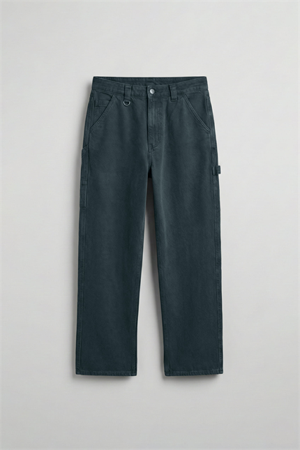 Erkek Baggy Marangoz Cepli Jean Pantolon Mavi