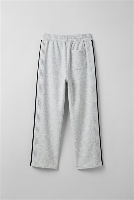 Erkek Baggy Şerit Detaylı Eşofman Altı Gri