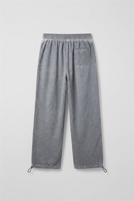Erkek Baggy Yıkamalı Paraşüt Jogger Eşofman Altı Gri