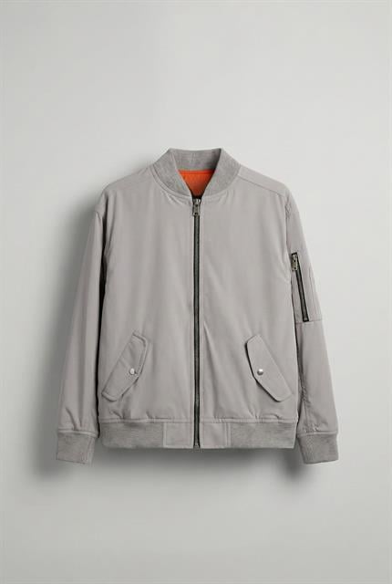 Erkek Basic Bomber Ceket Gri
