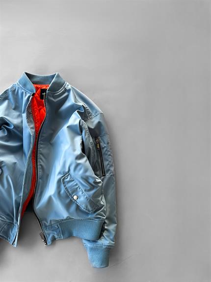 Erkek Basic Bomber Ceket Mavi