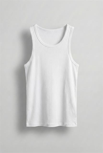 Erkek Basic Fitilli Kumaş Sporcu Atlet Beyaz