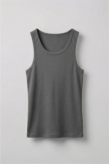 Erkek Basic Fitilli Kumaş Sporcu Atlet Füme