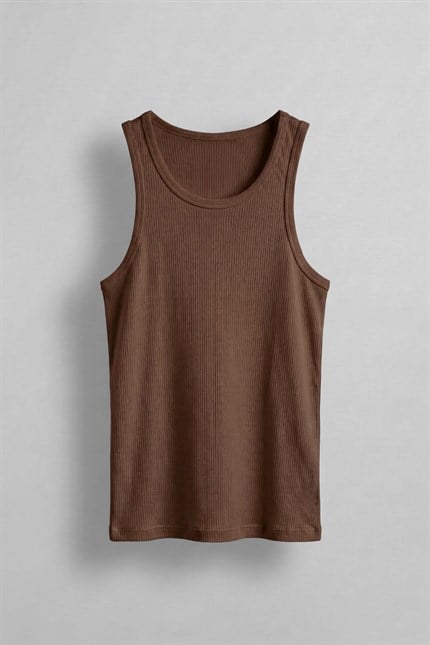 Erkek Basic Fitilli Kumaş Sporcu Atlet Kahverengi