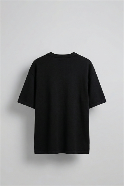 Erkek Baskılı Oversize T-Shirt Siyah