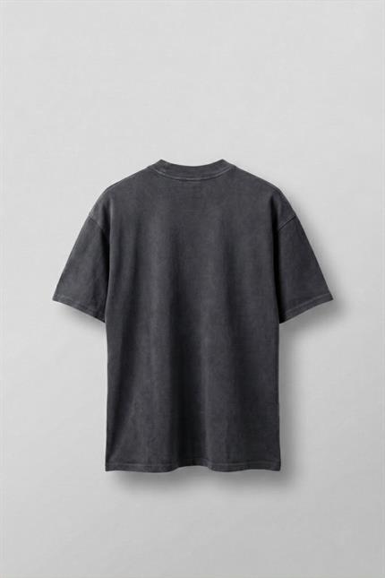 Erkek Baskılı Yıkamalı Premium Oversize T-Shirt Siyah