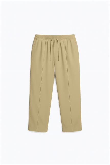 Erkek Beli Lastikli Baggy Pantolon Açık Kahve