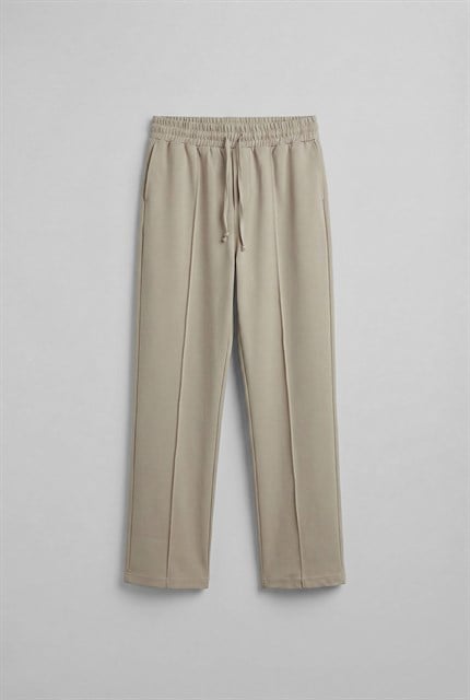 Erkek Beli Lastikli Baggy Pantolon Bej
