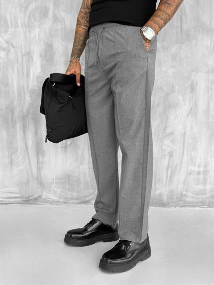 Erkek Beli Lastikli Baggy Pantolon Füme