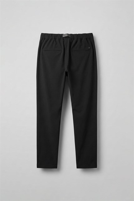 Erkek Beli Lastikli Tecno Kumaş Slim Fit Pantolon Siyah