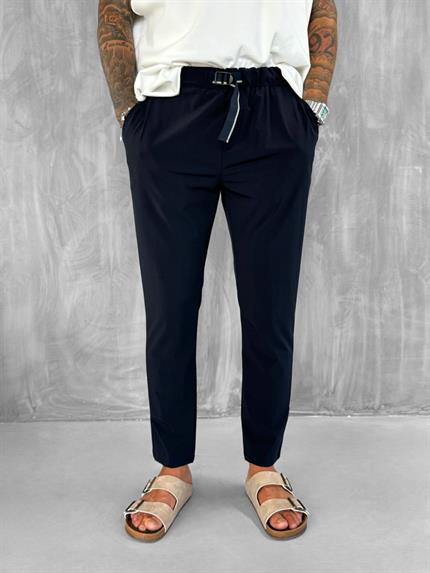 Erkek Beli Lastikli Tecno Kumaş Slim Fit Pantolon Lacivert