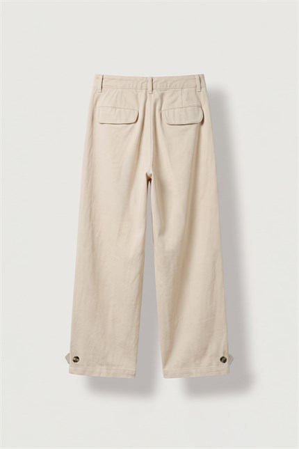 Erkek Bol Kalıp Premium Gabardin Pantolon Bej