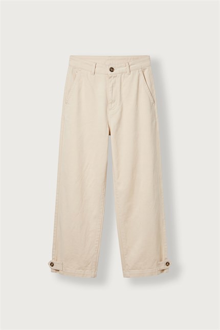 Erkek Bol Kalıp Premium Gabardin Pantolon Bej