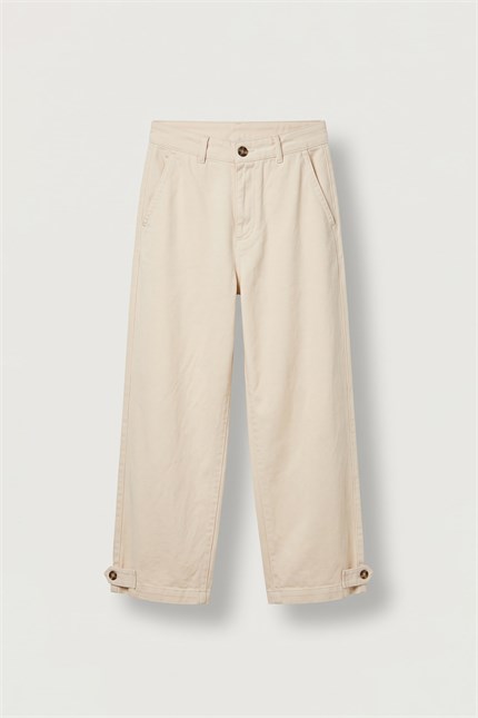 Erkek Bol Kalıp Premium Gabardin Pantolon Bej