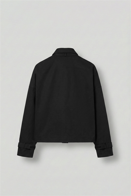 Erkek Boxy Fit Cep Detaylı Premium Ceket Siyah