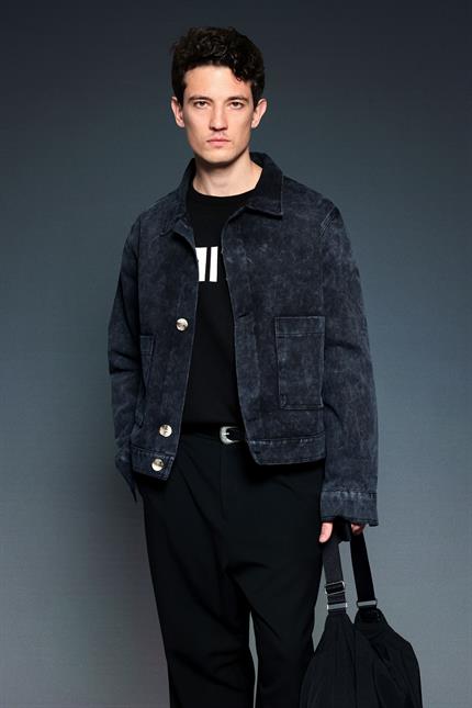 Erkek Boxy Fit Düğmeli Cepli Ceket Siyah