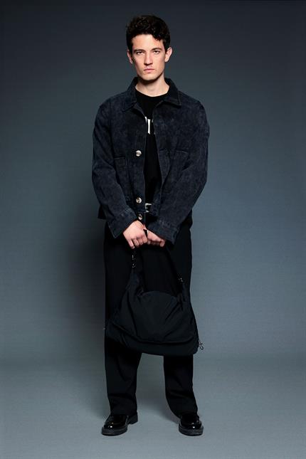 Erkek Boxy Fit Düğmeli Cepli Ceket Siyah