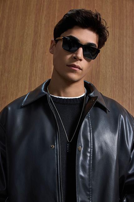 Erkek Boxy Fit Geniş Kesim Premium Deri Ceket Siyah