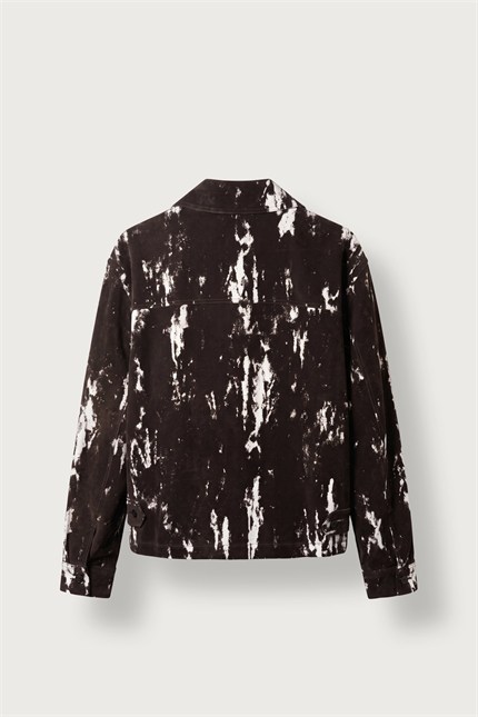 Erkek Boxy Fit Premium Desenli Gabardin Ceket Kahverengi