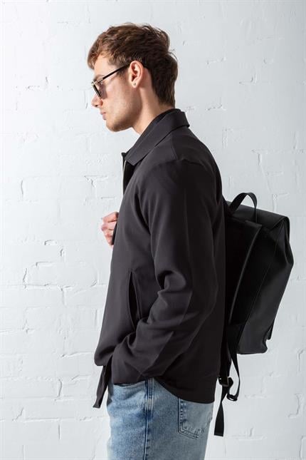 Erkek Boxy Fit Rahat Ceket Siyah