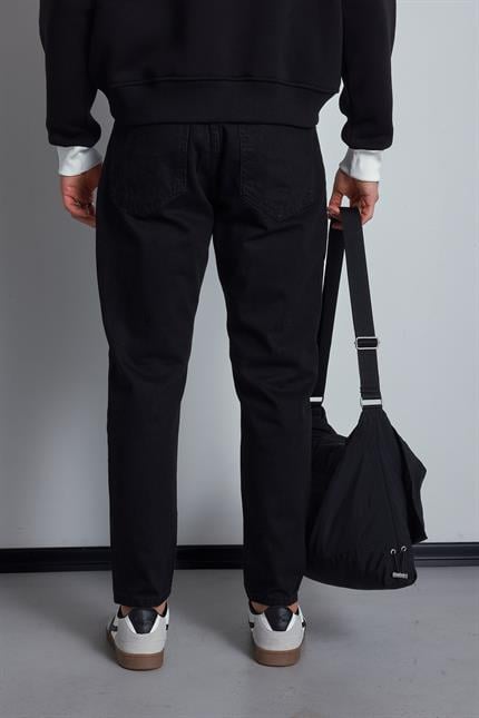 Erkek Boyfriend %100 Pamuk Jean Pantolon Siyah