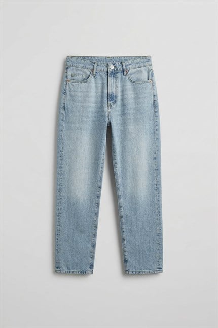 Erkek Boyfriend Basic Pamuklu Jean Pantolon Açık Mavi