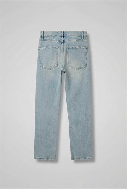 Erkek Boyfriend Fit %100 Pamuk Jean Pantolon Buz Mavi